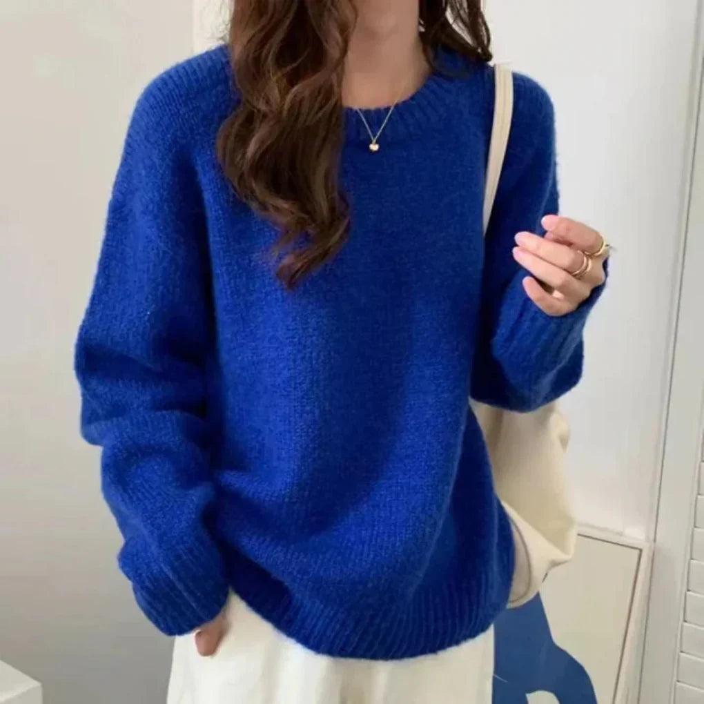 Oversized Damestrui – Comfortabele Gebreide Trui met Lange Mouwen