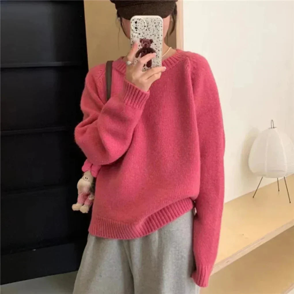 Oversized Damestrui – Comfortabele Gebreide Trui met Lange Mouwen