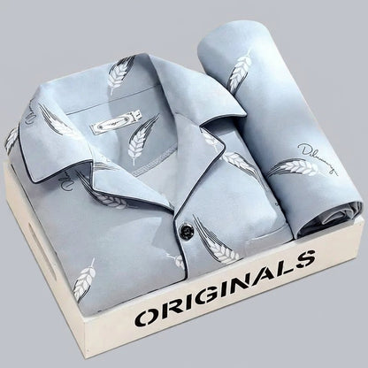 Comfort Nachtkleding Set - Overhemd met knoopsluiting en broek