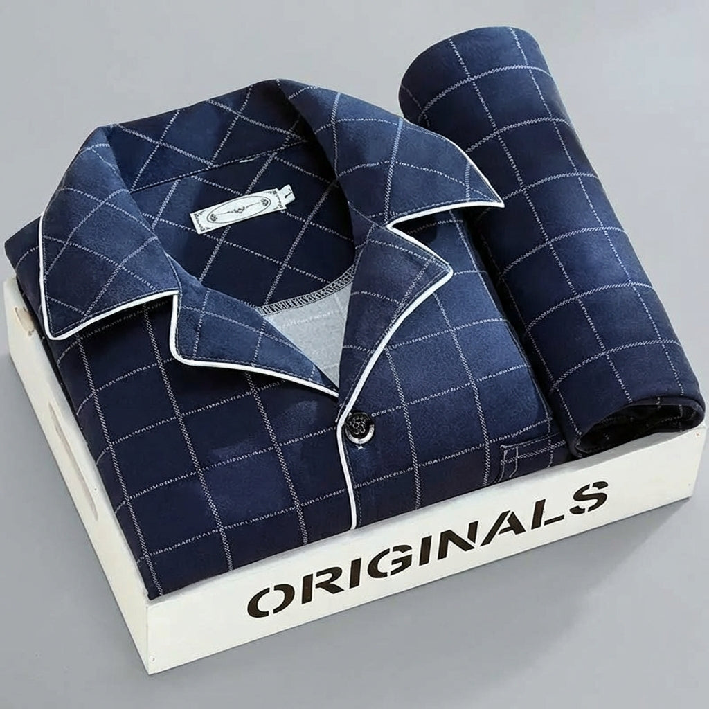 Comfort Nachtkleding Set - Overhemd met knoopsluiting en broek