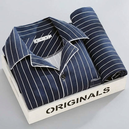 Comfort Nachtkleding Set - Overhemd met knoopsluiting en broek