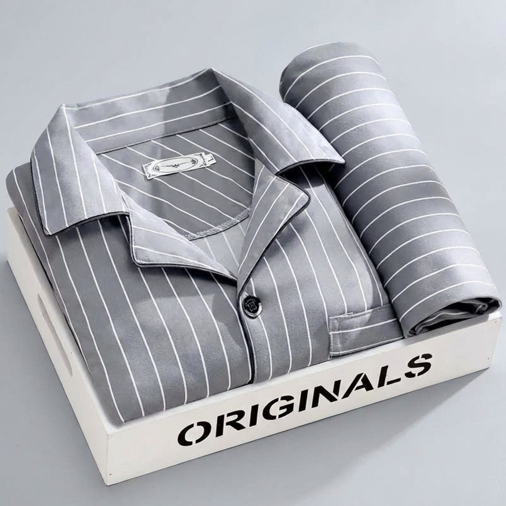 Comfort Nachtkleding Set - Overhemd met knoopsluiting en broek