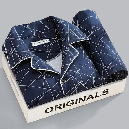 Comfort Nachtkleding Set - Overhemd met knoopsluiting en broek