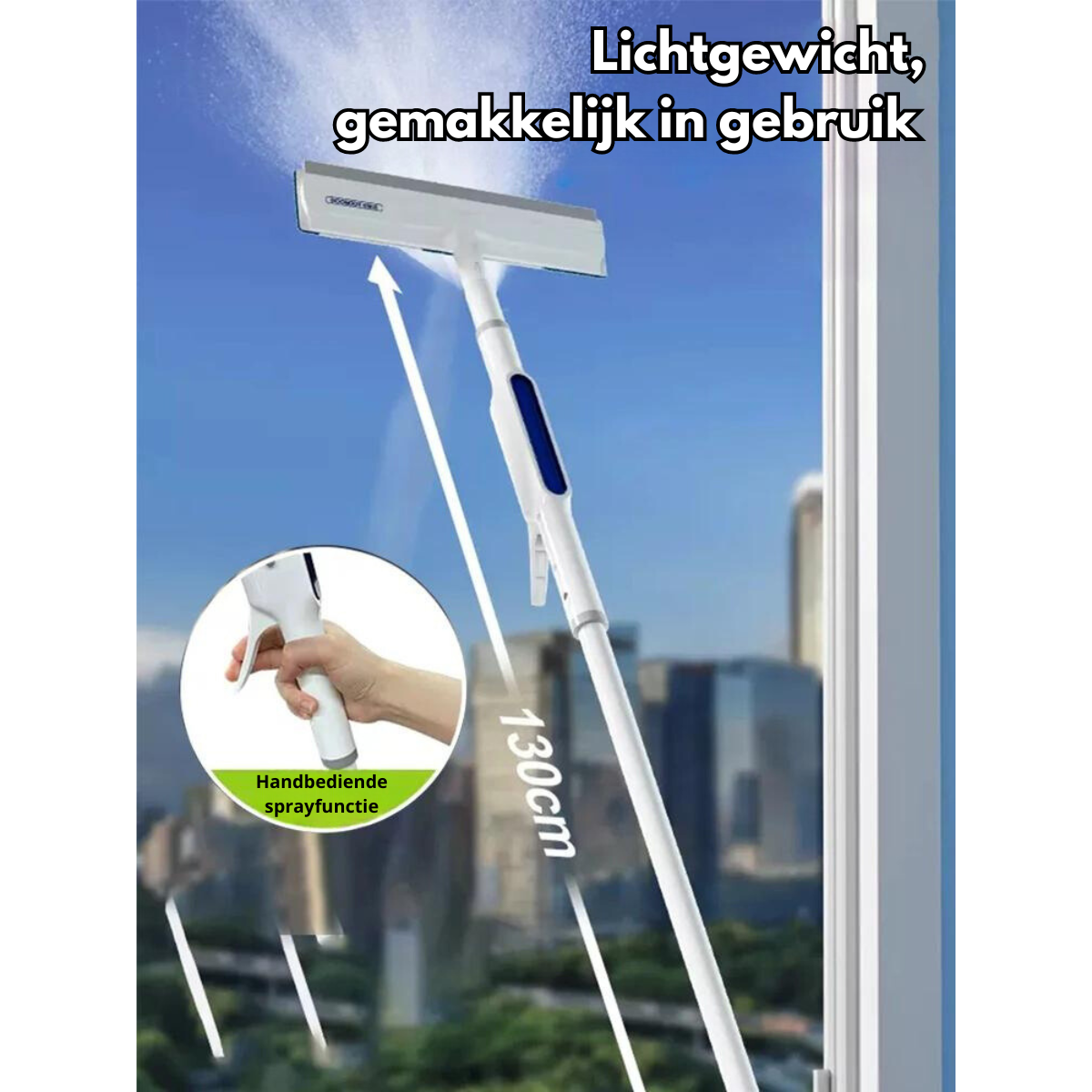 Multifunctionele Raamreiniger met Sprayfunctie - 3-in-1 Tool