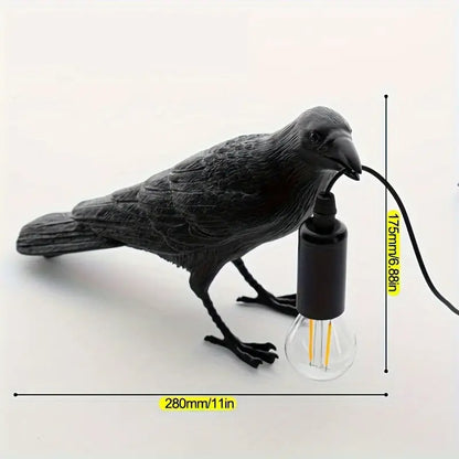 NachtRaaf Sfeerlamp – Decoratieve vogellamp van hars voor warme verlichting