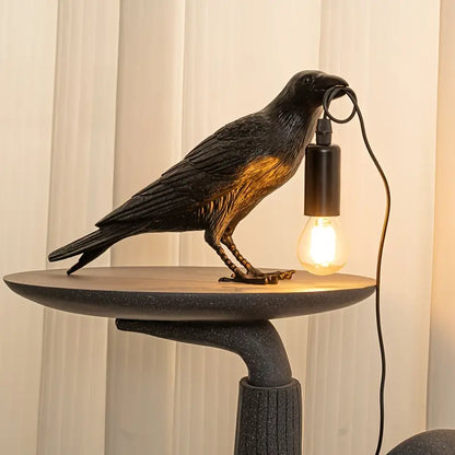NachtRaaf Sfeerlamp – Decoratieve vogellamp van hars voor warme verlichting