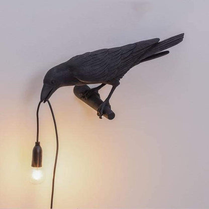 NachtRaaf Sfeerlamp – Decoratieve vogellamp van hars voor warme verlichting