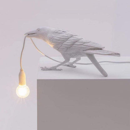 NachtRaaf Sfeerlamp – Decoratieve vogellamp van hars voor warme verlichting