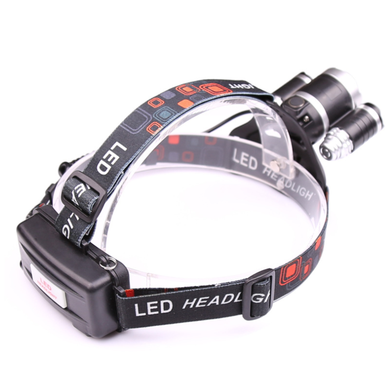 Oplaadbare Multi-LED Hoofdlamp met Verstelbare Bandjes en Achterste Waarschuwingslicht