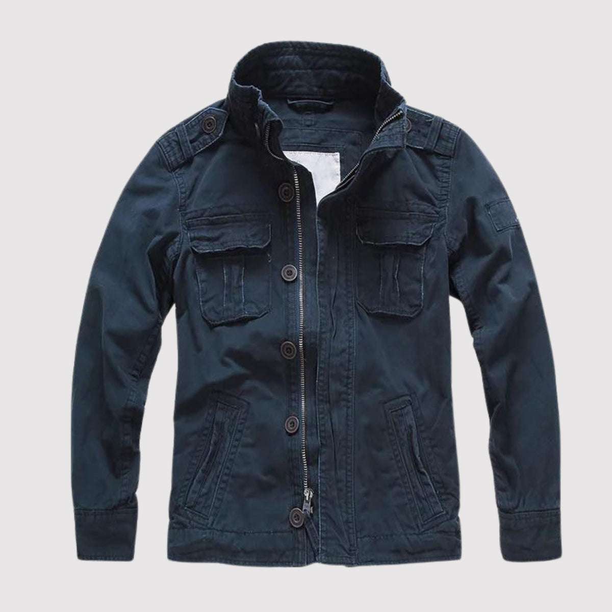 Vintage Denim Werkjas - Klassieke Retrostijl met Meerdere Zakken