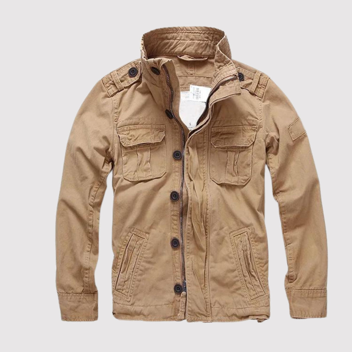 Vintage Denim Werkjas - Klassieke Retrostijl met Meerdere Zakken