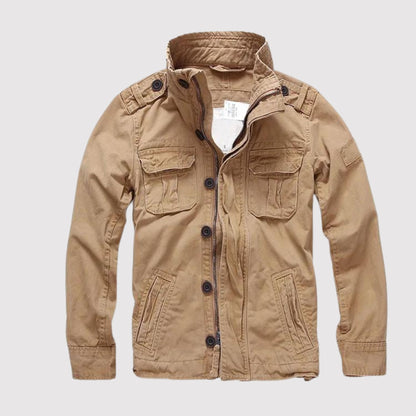 Vintage Denim Werkjas - Klassieke Retrostijl met Meerdere Zakken