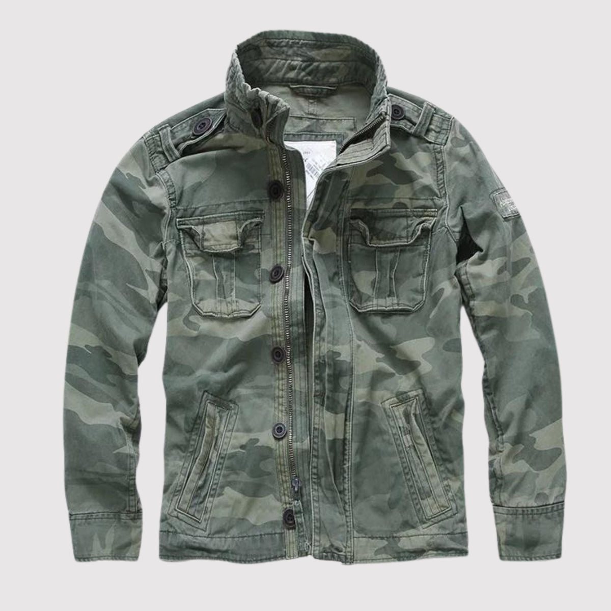 Vintage Denim Werkjas - Klassieke Retrostijl met Meerdere Zakken
