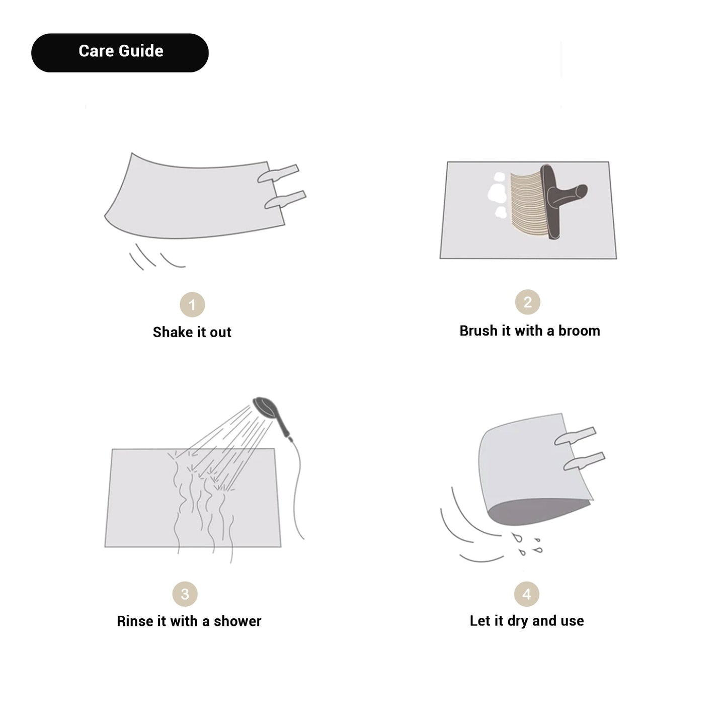 Abstracte antislip badmat met Scandinavisch design