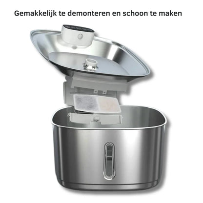 Slimme Drinkfontein voor Katten en Honden – 3,2L RVS met Filter