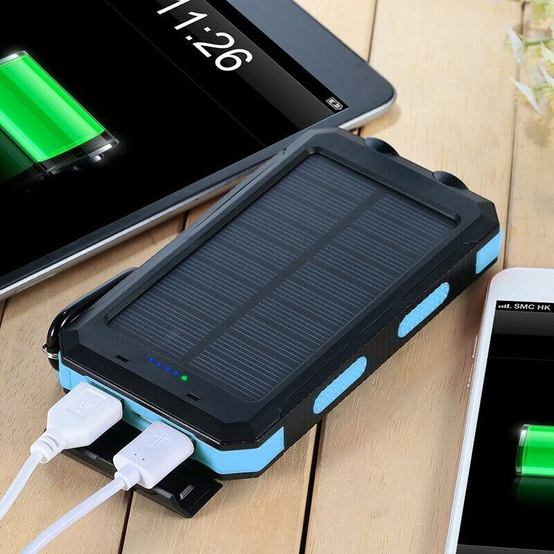 Zonne-energie Powerbank 500000mAh Waterdicht met Dual USB en LED Zaklamp