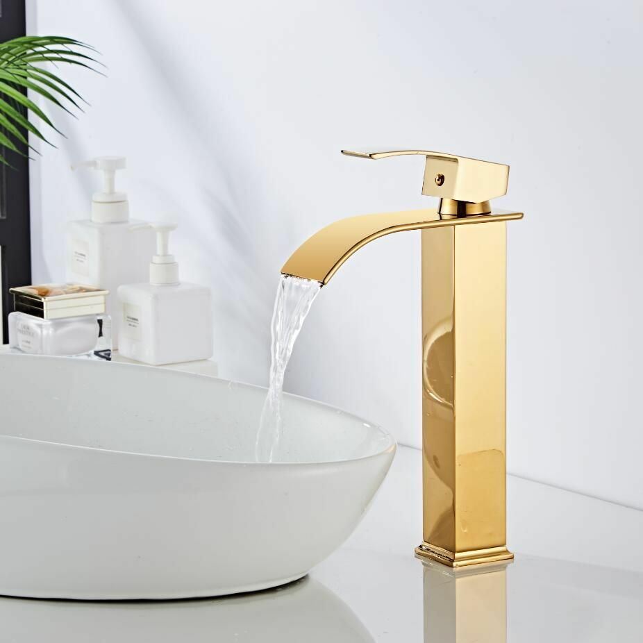 Messing Waterval Wastafelkraan met Mengfunctie - Elegante Badkamerkraan