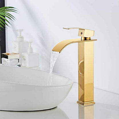 Messing Waterval Wastafelkraan met Mengfunctie - Elegante Badkamerkraan