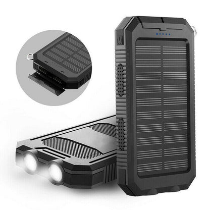 Zonne-energie Powerbank 500000mAh Waterdicht met Dual USB en LED Zaklamp