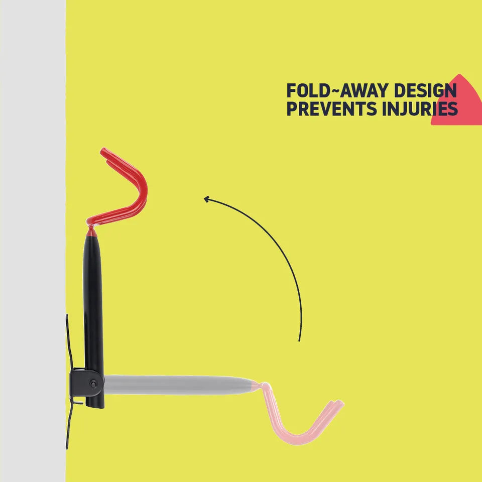 Opklapbare Fiets Wandbeugel – Ruimtebesparende Fietshaak met Beschermende Haken