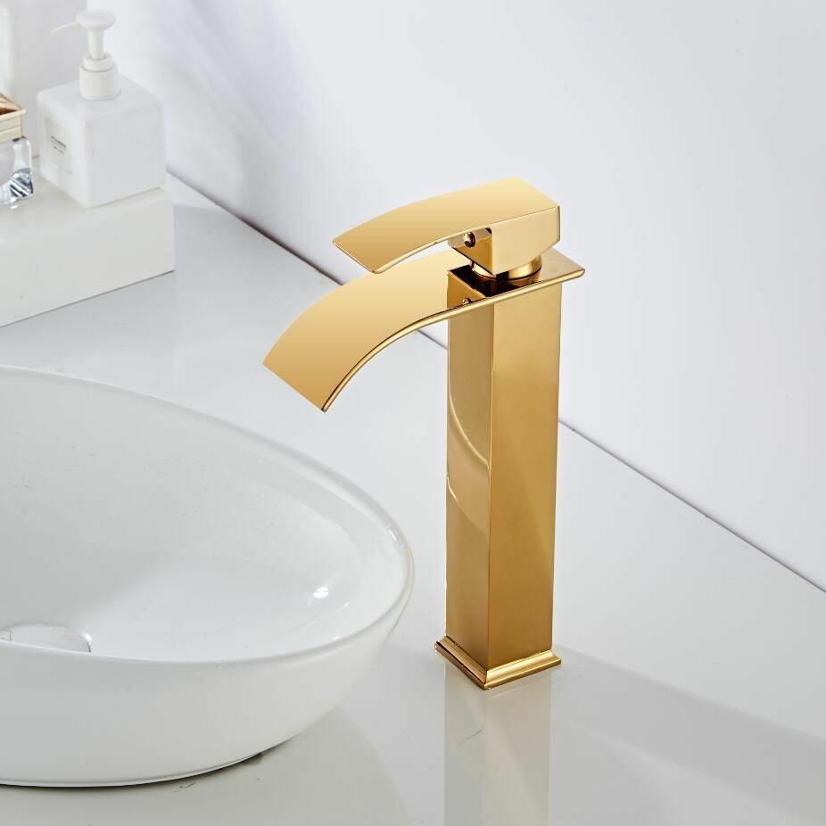 Messing Waterval Wastafelkraan met Mengfunctie - Elegante Badkamerkraan
