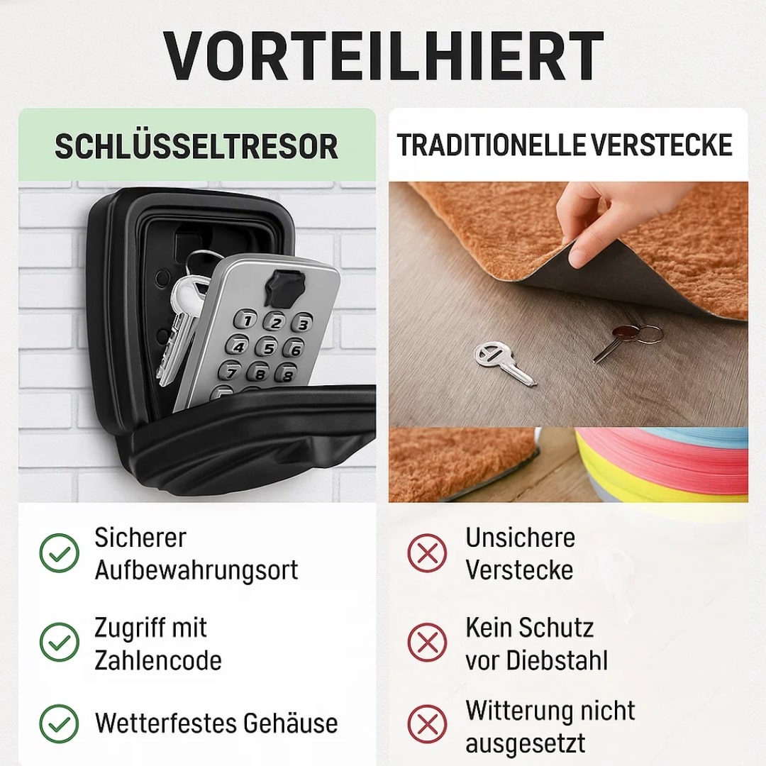 Wandmonteerbare Sleutelkluis met Cijferslot - Weerbestendig Zink voor Binnen en Buiten