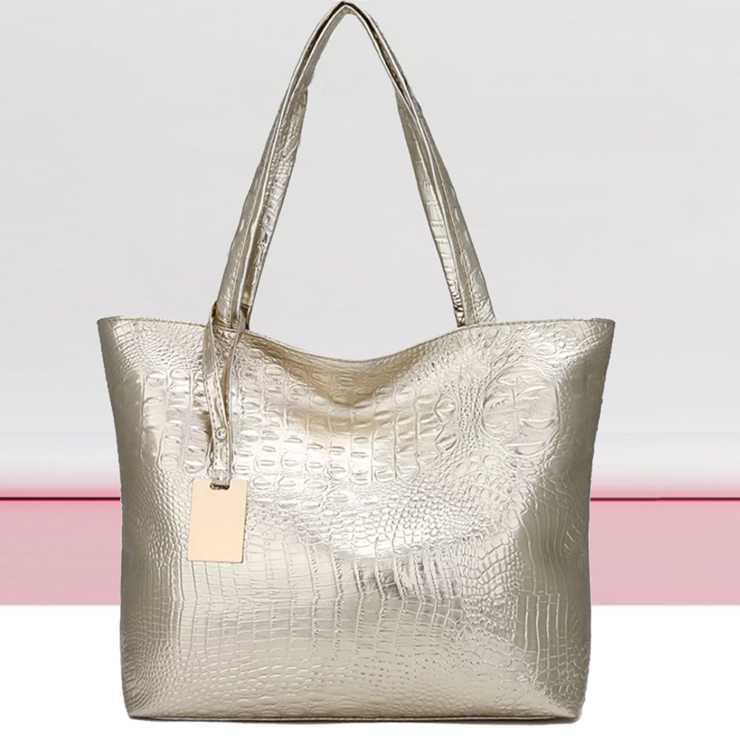 Luxe Krokodilprint Schoudertas – Elegante tas met grote capaciteit