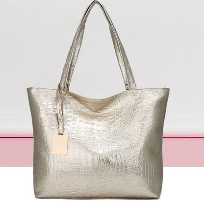 Luxe Krokodilprint Schoudertas – Elegante tas met grote capaciteit