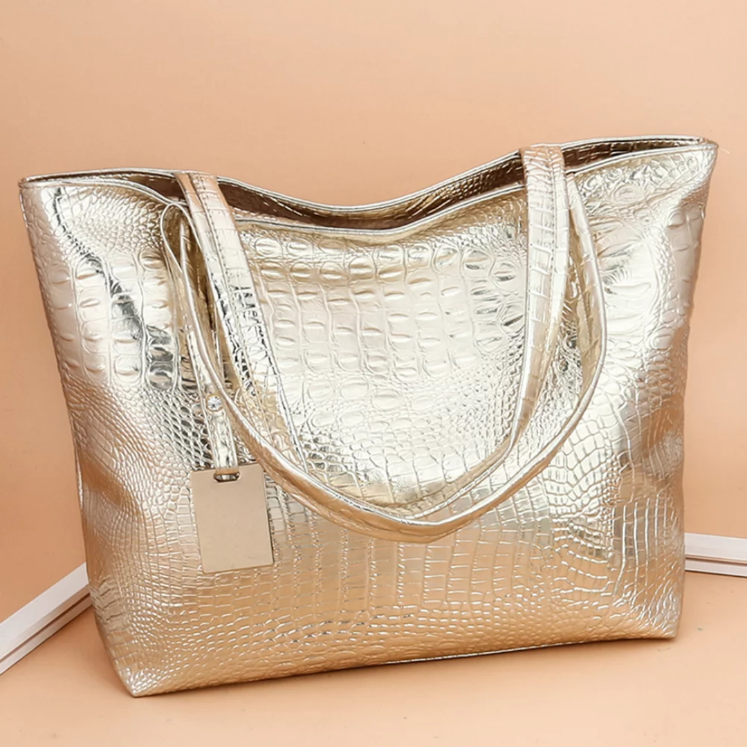Luxe Krokodilprint Schoudertas – Elegante tas met grote capaciteit