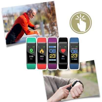 VitaWatch | Senioren Smartwatch met Gezondheidsmonitor en Groot LED-Scherm