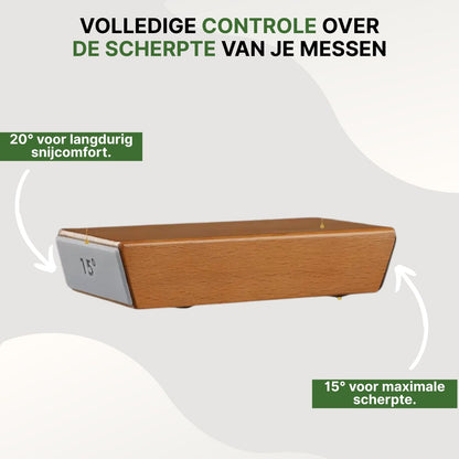 HoutScherp Messenslijper – Luxe Houten Slijper met Dubbelzijdige Schijf