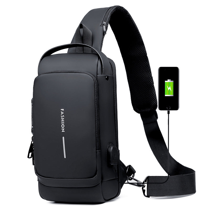 Veilige USB-schoudertas Oxford met TSA-sluiting