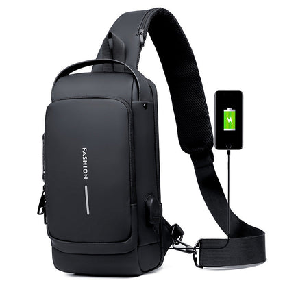 Veilige USB-schoudertas Oxford met TSA-sluiting