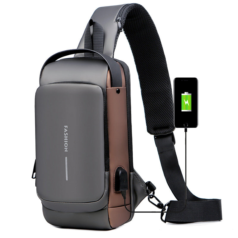 Veilige USB-schoudertas Oxford met TSA-sluiting