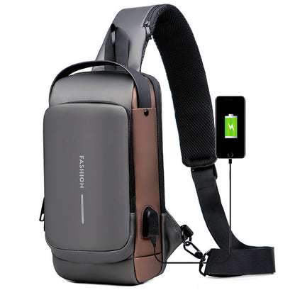 Veilige USB-schoudertas Oxford met TSA-sluiting