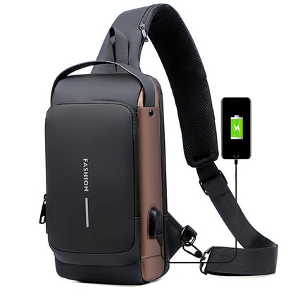 Veilige USB-schoudertas Oxford met TSA-sluiting