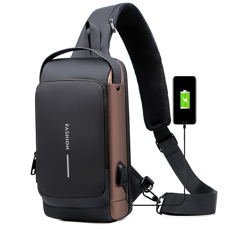 Veilige USB-schoudertas Oxford met TSA-sluiting