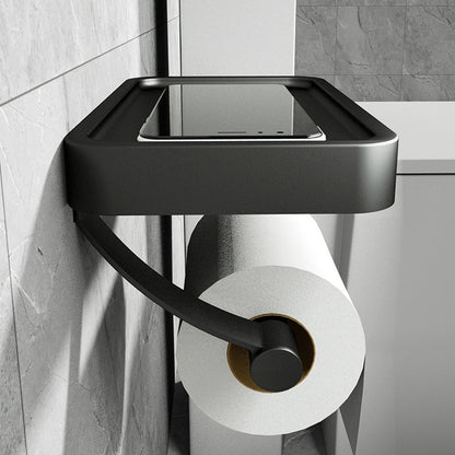 Wandtoiletrolhouder met Plank – Roestvrijstaal & Boorvrije Installatie