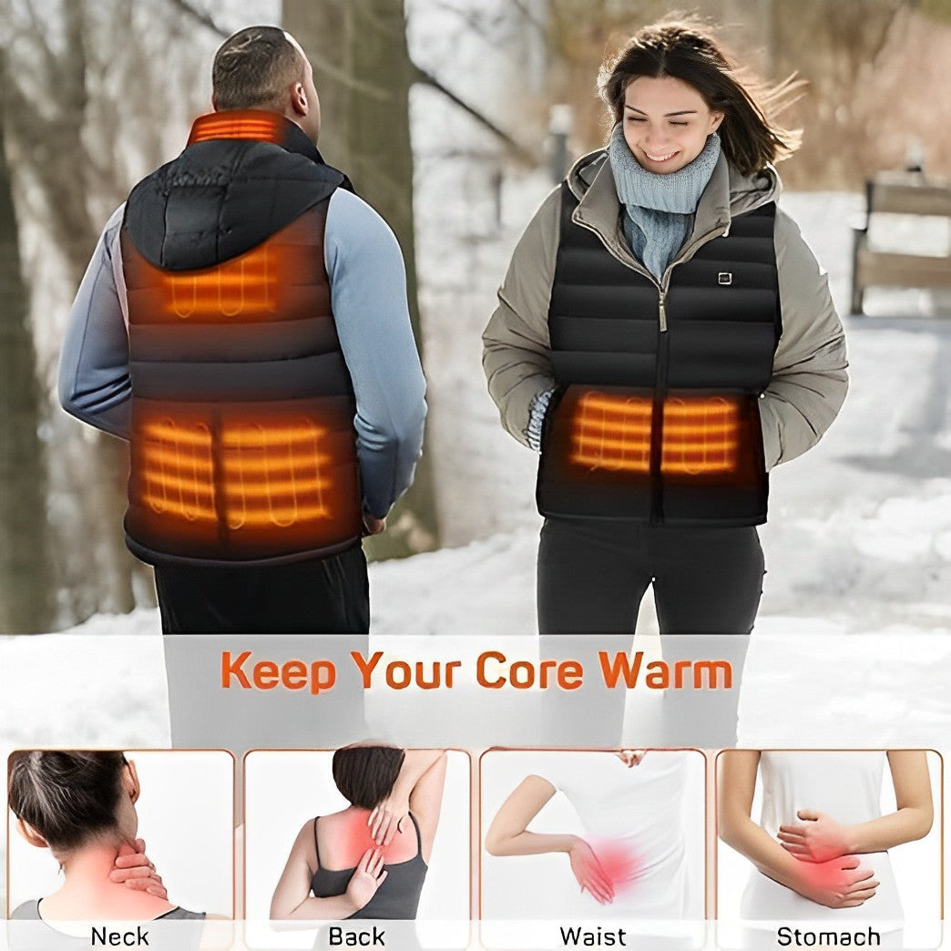 WarmteVest Nordic – oplaadbare uniseks bodywarmer met 4 warmtezones