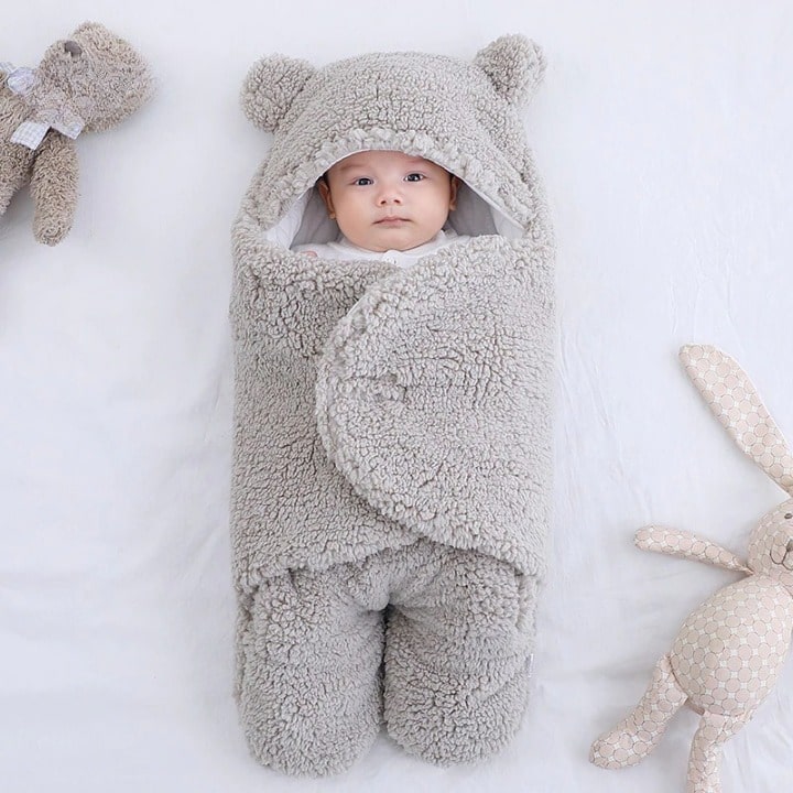 Winter Swaddle Dekentje voor Baby met Fleece Voering