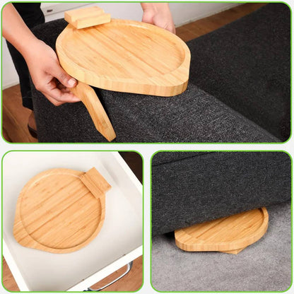 SofaNest Bankleuning Tafel Houten Sofa Bijzettafel Met Telefoonhouder