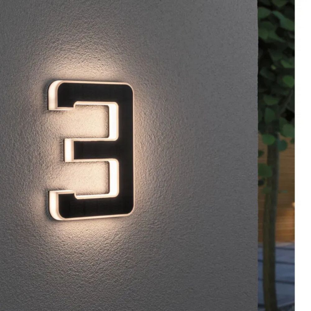 Zonne-energie huisnummerverlichting met LED en schemersensor