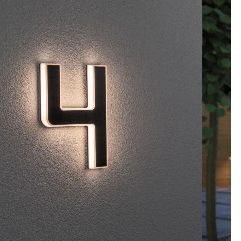 Zonne-energie huisnummerverlichting met LED en schemersensor