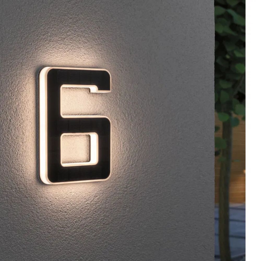 Zonne-energie huisnummerverlichting met LED en schemersensor