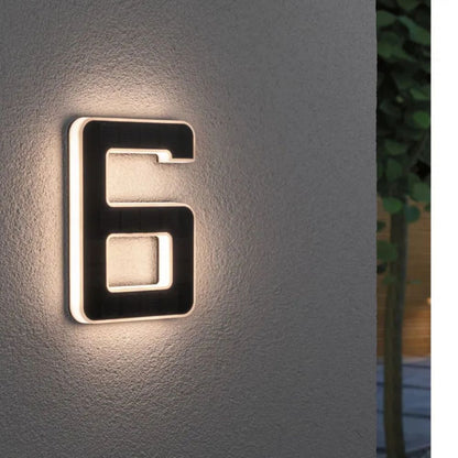 Zonne-energie huisnummerverlichting met LED en schemersensor