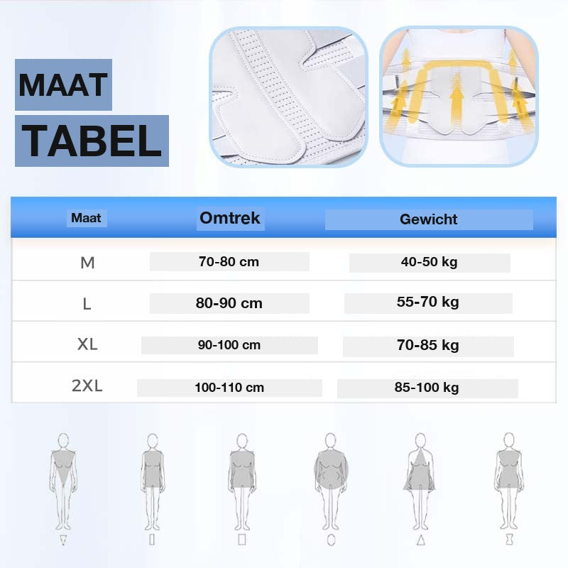 Verstelbare Lumbale Rugsteunriem met 360° Compressie