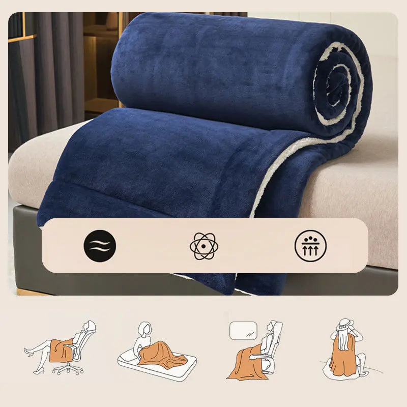 KnuffelLuxe Dubbelzijdige Deken – Fluweel & Lamswol voor Alle Seizoenen