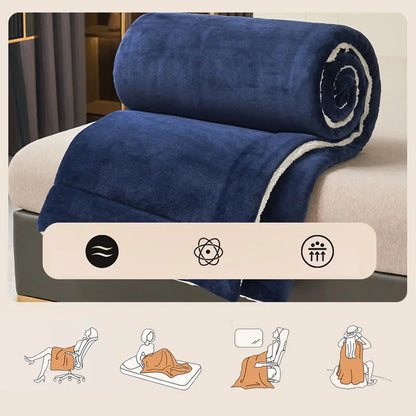 KnuffelLuxe Dubbelzijdige Deken – Fluweel & Lamswol voor Alle Seizoenen