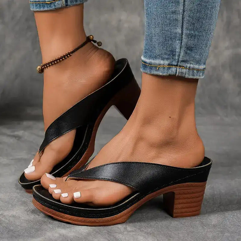 Sophia Orthopedische Sandalen met Hak – Elegant, Stevig & Comfortabel voor Zomergebruik