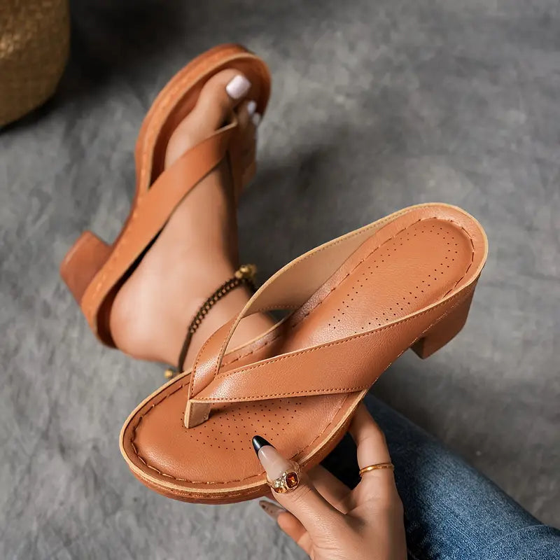 Sophia Orthopedische Sandalen met Hak – Elegant, Stevig & Comfortabel voor Zomergebruik